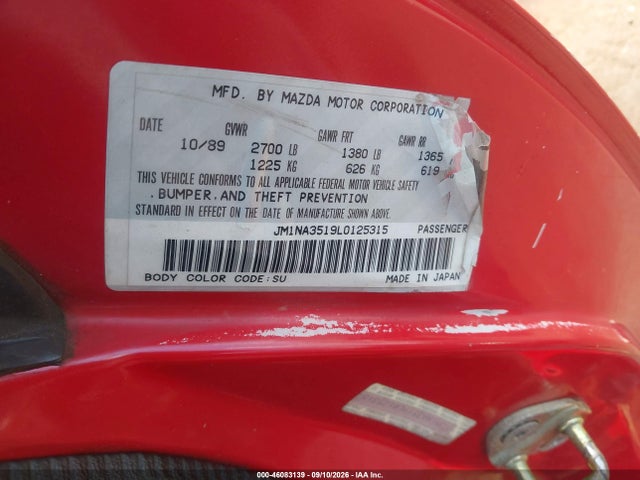 Продаж на аукціоні авто 1990 Mazda Mx-5 Miata, vin: JM1NA3519L0125315, номер лоту: 46083139