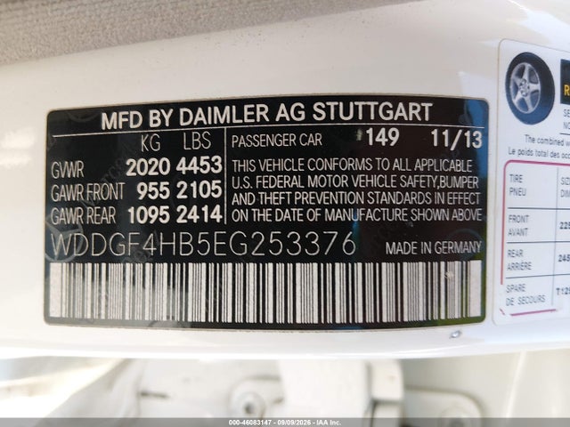WDDGF4HB5EG253376 Mercedes-Benz C 250 Sport