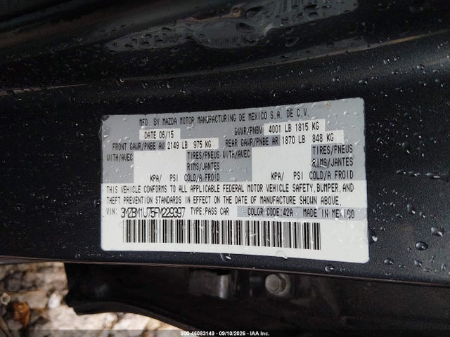 Продаж на аукціоні авто 2015 Mazda Mazda3 I Sport, vin: 3MZBM1U75FM229397, номер лоту: 46083149