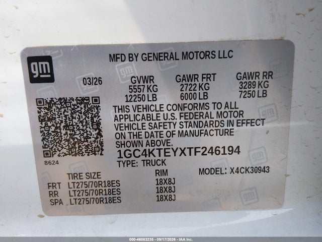 1GC4KTEYXTF246194 Chevrolet Silverado 3500 Hd