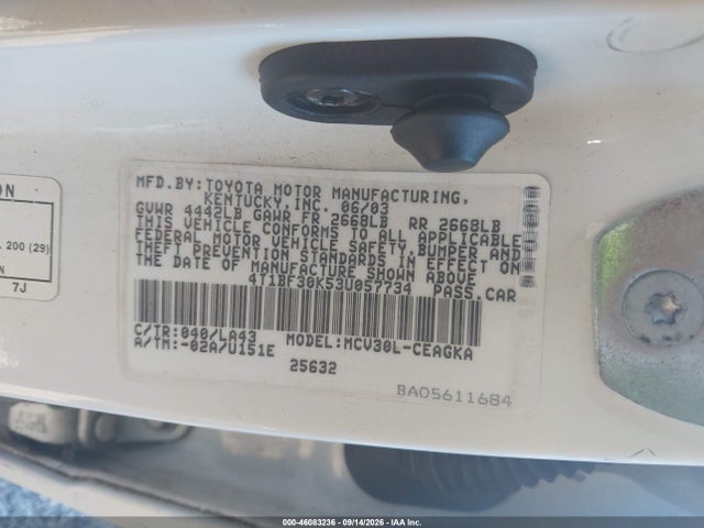 Продажа на аукционе авто 2003 Toyota Camry Xle V6, vin: 4T1BF30K53U057734, номер лота: 46083236