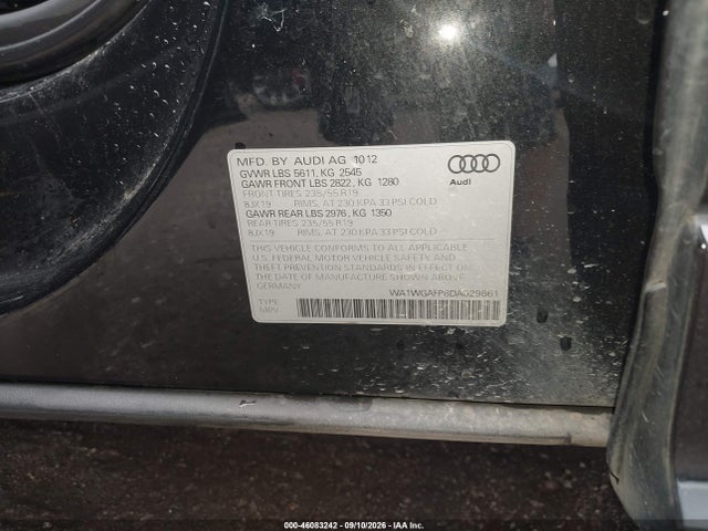 Продажа на аукционе авто 2013 Audi Q5 3.0t Premium Plus, vin: WA1WGAFP8DA029661, номер лота: 46083242