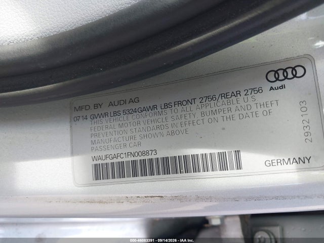 Aukcja sprzedaży 2015 Audi A6 3.0t Premium Plus, vin: WAUFGAFC1FN008873, numer aukcji: 46083391