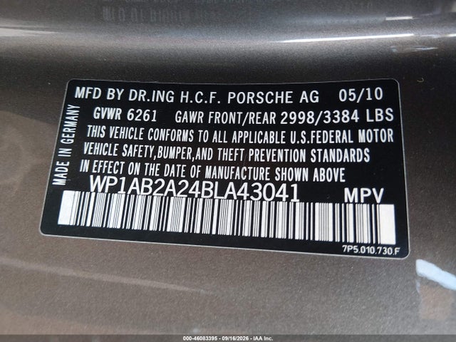 Aukcja sprzedaży 2011 Porsche Cayenne S, vin: WP1AB2A24BLA43041, numer aukcji: 46083395
