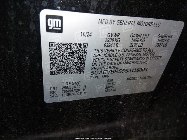 Aukcja sprzedaży 2025 Buick Enclave Sport Touring Fwd, vin: 5GAEVBRS5SJ118003, numer aukcji: 46083428