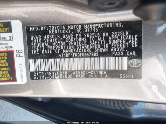 Toyota CAMRY LE 2015 4T1BF1FK0FU947882 Image 9