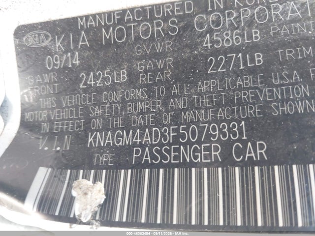 KIA OPTIMA HYBRID 2015 KNAGM4AD3F5079331 Image 9