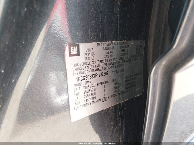 Продажа на аукционе авто 2015 Chevrolet Colorado Z71, vin: 1GCGSCE3XF1232802, номер лота: 46083492