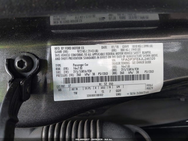 Aukcja sprzedaży 2018 Ford Focus Se, vin: 1FADP3FE8JL246320, numer aukcji: 46083527