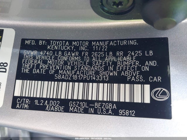 Lexus ES 350 2023 58ADZ1B17PU143313 Image 9