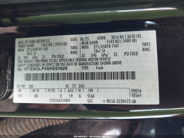 Ford F-150 Xlt 2025 1FTEW3LP5SKE63628 Image 9