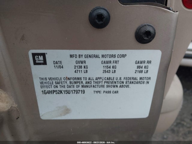 Продаж на аукціоні авто 2005 Buick Lesabre Custom, vin: 1G4HP52K15U179719, номер лоту: 46083622