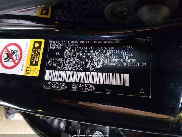 Aukcja sprzedaży 2014 Lexus Rx 350, vin: 2T2BK1BA6EC249250, numer aukcji: 46083666