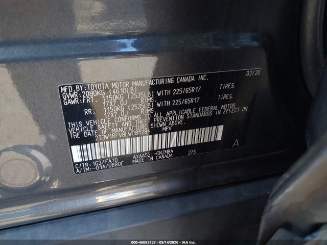 Toyota Rav4 Xle 2020 2T3W1RFV8LW081294 Image 9