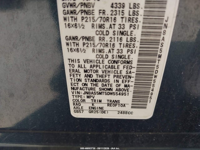 Продаж на аукціоні авто 2013 Nissan Rogue S, vin: JN8AS5MT5DW554951, номер лоту: 46083738