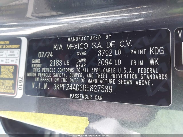 KIA Forte Lxs 2024 3KPF24AD3RE827539 Image 9