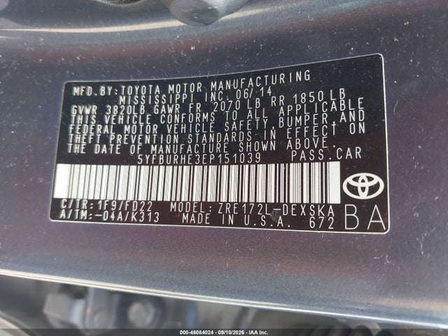 Toyota Corolla S Plus 2014 5YFBURHE3EP151039 Image 9