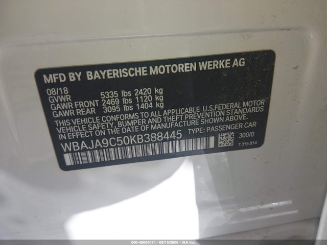 WBAJA9C50KB388445 BMW 530e Iperformance