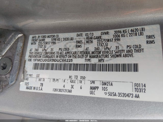 Aukcja sprzedaży 2013 Ford Escape Se, vin: 1FMCU0GX5DUC66225, numer aukcji: 46084081
