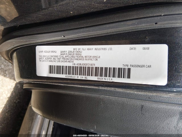 2009 Subaru Legacy 2.5i Limited მანქანა იყიდება აუქციონზე, vin: 4S3BL626297218076, აუქციონის ნომერი: 46084089