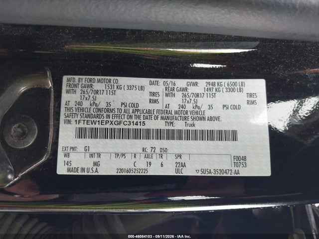 Ford F-150 Xlt 2016 1FTEW1EPXGFC31415 Image 9