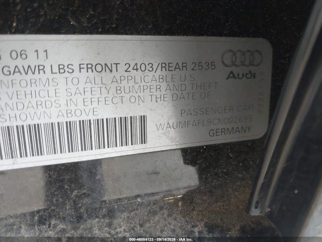 Продаж на аукціоні авто 2012 Audi A4 2.0t Premium, vin: WAUMFAFL9CN002695, номер лоту: 46084123