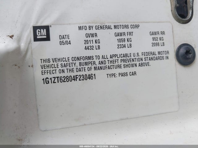 Aukcja sprzedaży 2004 Chevrolet Malibu Maxx Ls, vin: 1G1ZT62804F230461, numer aukcji: 46084134