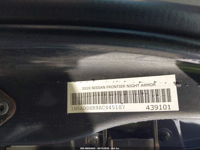 46084404 :رقم المزاد ، 1N6AD0ER9AC445107 vin ، 2010 Nissan Frontier Se مزاد بيع