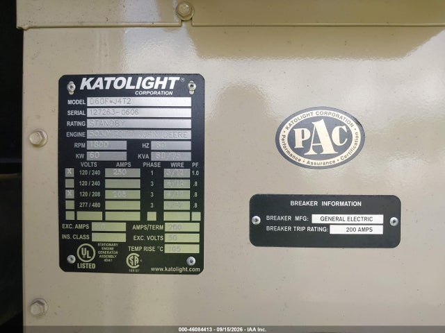 Продажа на аукционе авто 2006 Trai Katolight 60kw, vin: 1Z9BU16216M026017, номер лота: 46084413