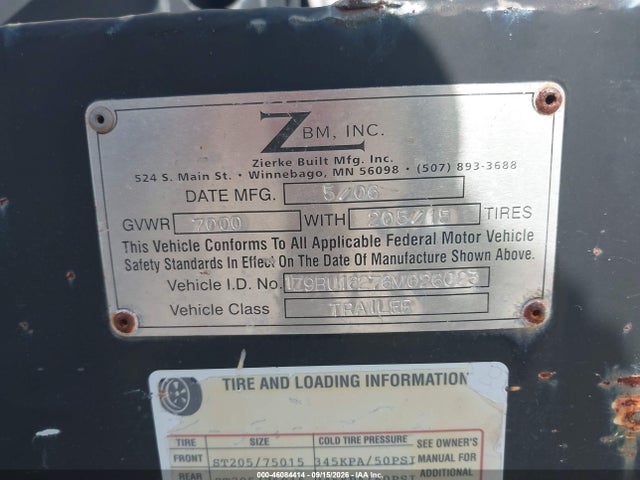 46084414 :رقم المزاد ، 1Z9BU16276M026023 vin ، 2006 Trai Katolight 60kw مزاد بيع