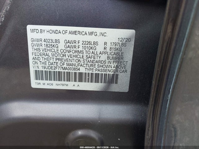 Продажа на аукционе авто 2021 Acura Ilx Premium Package/technology Package, vin: 19UDE2F77MA003854, номер лота: 46084428