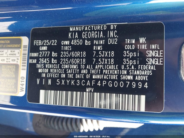 Aukcja sprzedaży 2023 Kia Sportage Ex, vin: 5XYK3CAF4PG007994, numer aukcji: 46084499