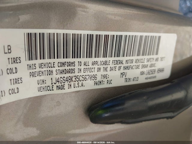 Продаж на аукціоні авто 2005 Jeep Grand Cherokee Laredo, vin: 1J4GS48K35C567096, номер лоту: 46084520