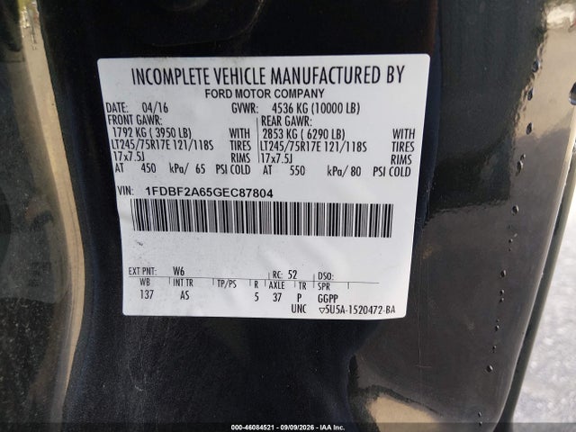 Продаж на аукціоні авто 2016 Ford F-250 Xl, vin: 1FDBF2A65GEC87804, номер лоту: 46084521
