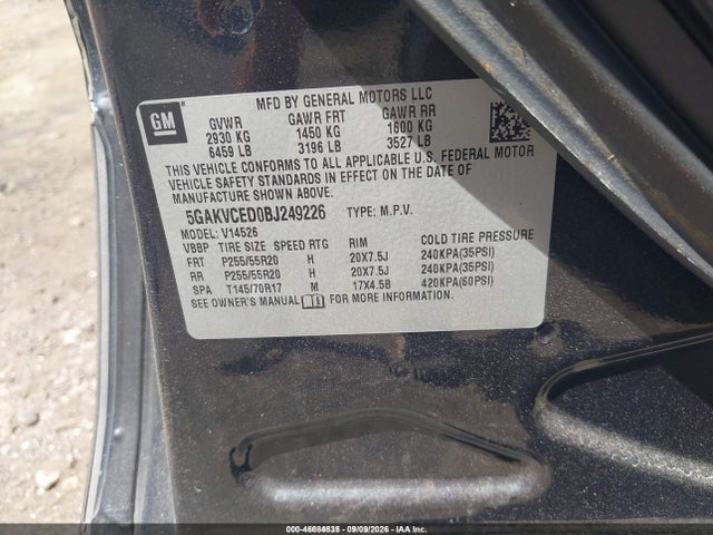 Aukcja sprzedaży 2011 Buick Enclave 2xl, vin: 5GAKVCED0BJ249226, numer aukcji: 46084535