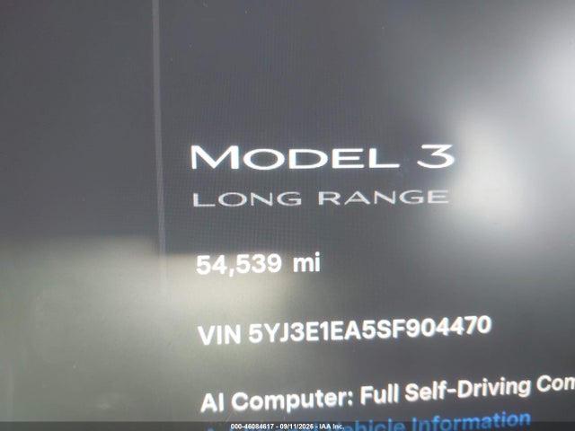 5YJ3E1EA5SF904470 Tesla Model 3 Long Range Rear-wheel Drive/standard Rear-wheel Drive