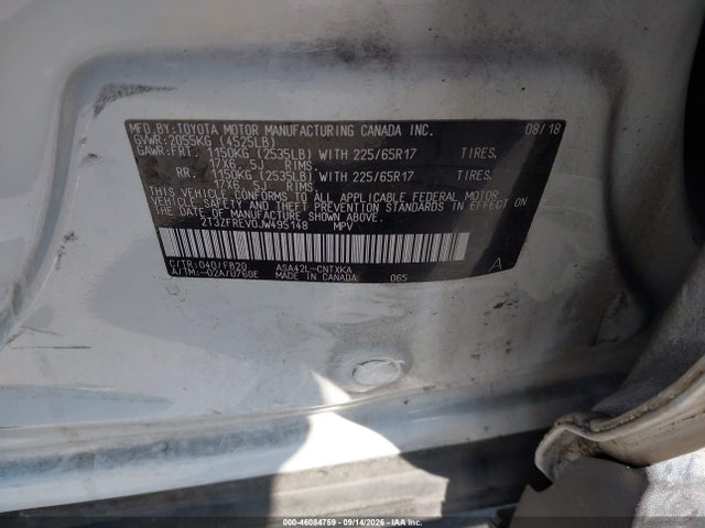 46084759 :رقم المزاد ، 2T3ZFREV0JW495148 vin ، 2018 Toyota Rav4 Le مزاد بيع