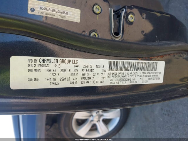 46085184 :رقم المزاد ، 1C4NJRFB8ED520642 vin ، 2014 Jeep Patriot Latitude مزاد بيع