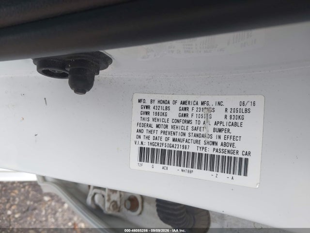 Auction sale of the 2016 Honda Accord Sport, vin: 1HGCR2F50GA231987, lot number: 46085286