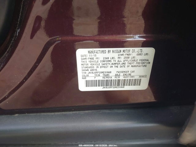 46085306 :رقم المزاد ، JN1BJ0RP2GM231848 vin ، 2016 Infiniti Qx50 مزاد بيع