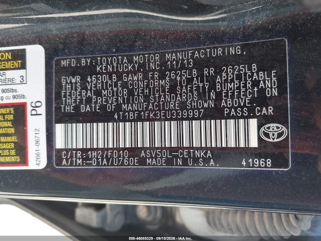 Toyota CAMRY LE 2014 4T1BF1FK3EU339997 Image 9