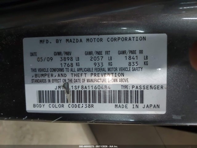 Продажа на аукционе авто 2010 Mazda Mazda3 I Touring, vin: JM1BL1SF8A1160484, номер лота: 46085375