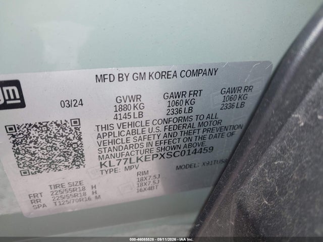 Aukcja sprzedaży 2025 Chevrolet Trax Fwd Activ, vin: KL77LKEPXSC014459, numer aukcji: 46085528