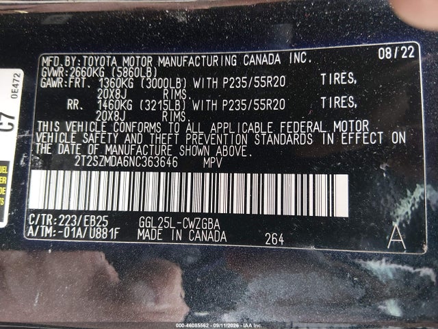 Продаж на аукціоні авто 2022 Lexus Rx 350 F Sport Appearance, vin: 2T2SZMDA6NC363646, номер лоту: 46085562