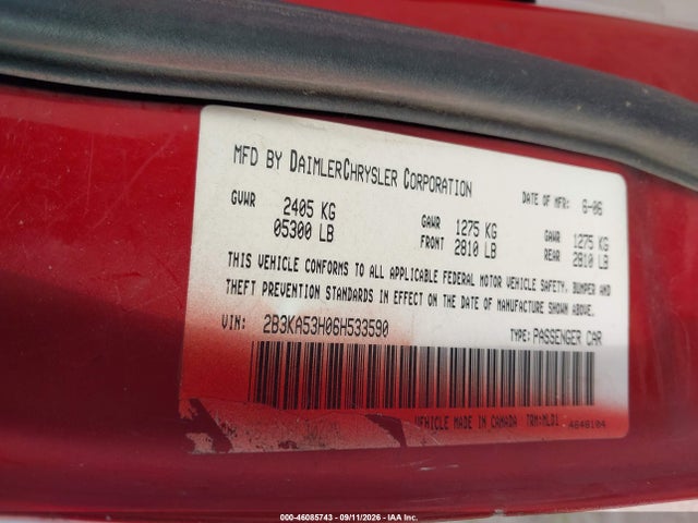 Продаж на аукціоні авто 2006 Dodge Charger Rt, vin: 2B3KA53H06H533590, номер лоту: 46085743