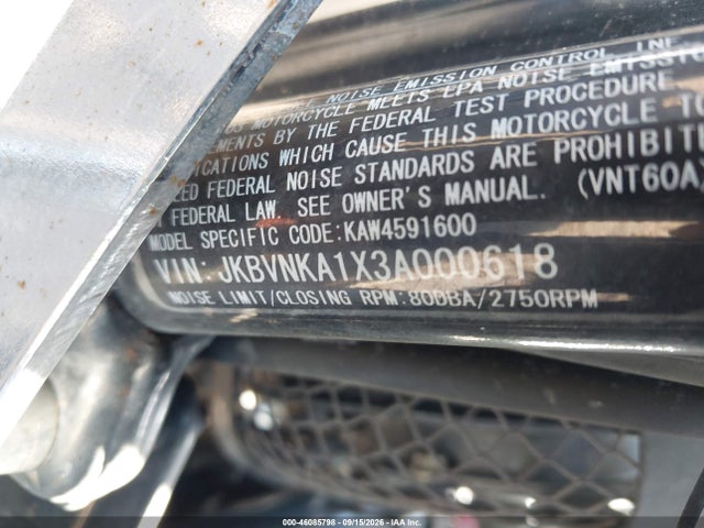 Aukcja sprzedaży 2003 Kawasaki Vn1600 A1, vin: JKBVNKA1X3A000618, numer aukcji: 46085798