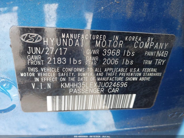 Продажа на аукционе авто 2018 Hyundai Elantra Gt, vin: KMHH35LEXJU024696, номер лота: 46085809