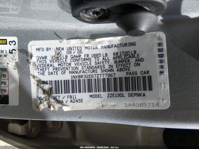 Aukcja sprzedaży 2007 Toyota Corolla Le, vin: 1NXBR32E67Z777967, numer aukcji: 46085945