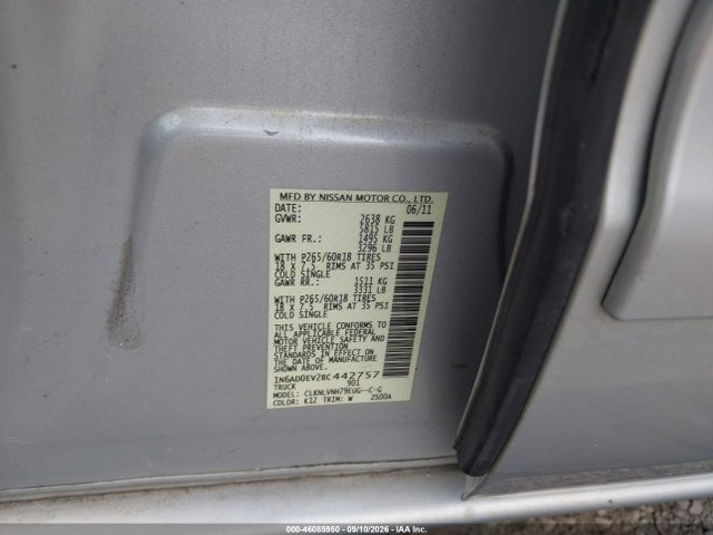 Aukcja sprzedaży 2011 Nissan Frontier Sl, vin: 1N6AD0EV2BC442757, numer aukcji: 46085950