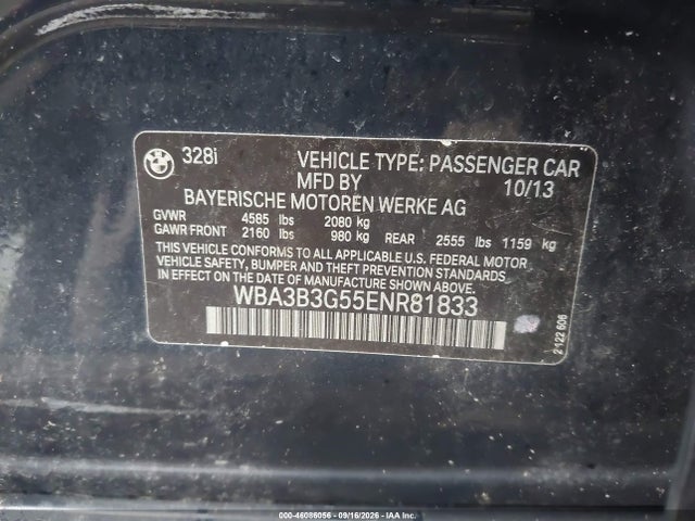 Продаж на аукціоні авто 2014 Bmw 328i Xdrive, vin: WBA3B3G55ENR81833, номер лоту: 46086056